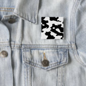 Koe Patroon zwart-wit Vierkante Button 5,1 Cm (In situ)