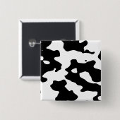 Koe Patroon zwart-wit Vierkante Button 5,1 Cm (Voorkant /achterkant)