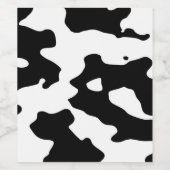 Koe Patroon zwart-wit Wijn Etiket (Enkel label)