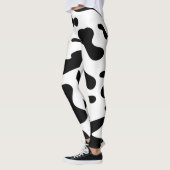 koe patroon zwart-wit, zwarte pantherfilm leggings (Links)