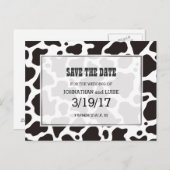 Koe patroonachtergrond Het briefkaart Datum opslaa (Voorkant / Achterkant)