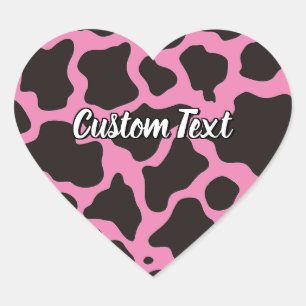 Koe patroonsticker hart sticker