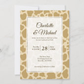 Koe Pattern Beige Background Wedding Invitation (Voorkant)
