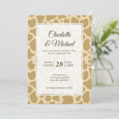 Koe Pattern Beige Background Wedding Invitation (Staand voorkant)