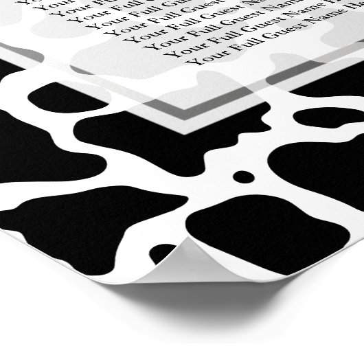 Koe Pattern Wedding Seating Chart Poster (Hoek)