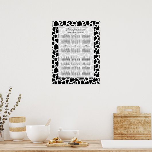 Koe Pattern Wedding Seating Chart Poster (Keuken)