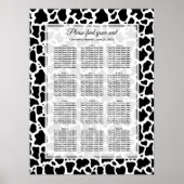 Koe Pattern Wedding Seating Chart Poster (Voorkant)