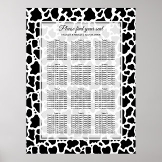 Koe Pattern Wedding Seating Chart Poster