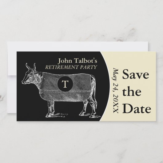  Koe Pensioen B Save the Date Monogram (Voorkant)