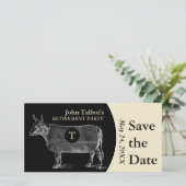  Koe Pensioen B Save the Date Monogram (Staand voorkant)