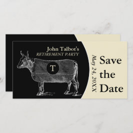  Koe Pensioen B Save the Date Monogram