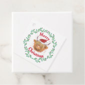 Koe Pet Thistle Wreath Merry Kerstmis Cl Bedankjes Labels (In situ)