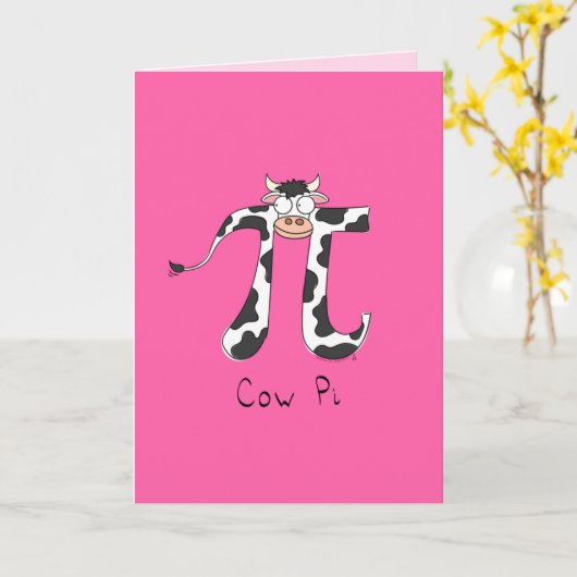 Koe pi symbool Grappige Wiskunde Kaart (Gele Bloem)
