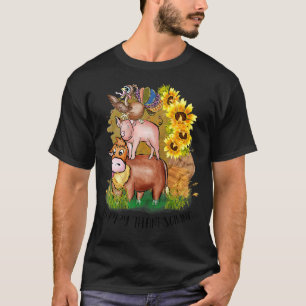 Koe Pig Turkey Happy Thanksgiving voor jongens mei T-shirt