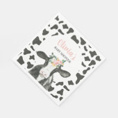 Koe Pink Floral en Baby shower Gingham Servet (Hoek)