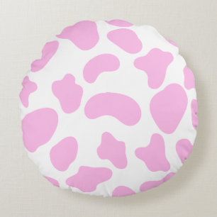 Koe Pink Rond Kussen