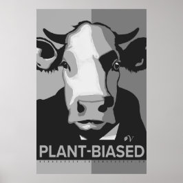 Koe Pop Art Poster in Zwart & Wit - Plant-Biased