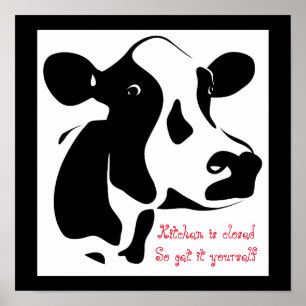 Koe Poster-Kitche is afgesloten, laat het zelf Pos Poster