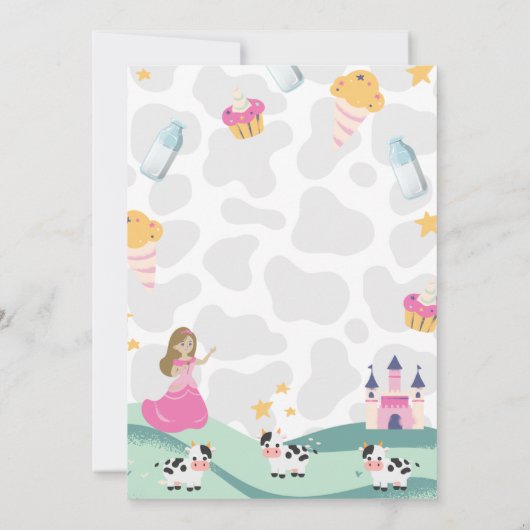 Koe Prinses Verjaardagsuitnodiging Kaart (Achterkant)