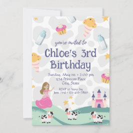 Koe Prinses Verjaardagsuitnodiging Kaart