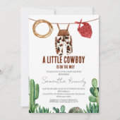 Koe print bijtend Baby shower kleine cowboy Kaart (Voorkant)