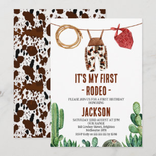 Koe print bijtend rodeo cowboy kaart
