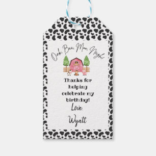 Koe Print Boerderij Dier / Schuur Yard Party Favor Cadeaulabel