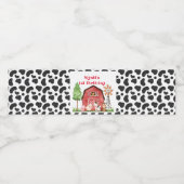 Koe Print Boerderij Eerste Verjaardag Drink Label Waterfles Etiket (Enkel label)