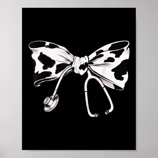 Koe Print Bow en Stethoscoop Nurse RN Afstuderen (Voorkant)