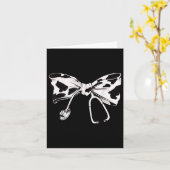 Koe Print Bow en Stethoscoop Nurse RN Afstuderen Kaart (Gele Bloem)
