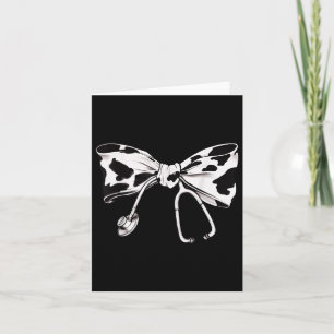 Koe Print Bow en Stethoscoop Nurse RN Afstuderen Kaart