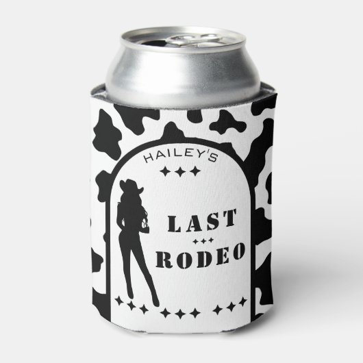 Koe Print Cowgirl bruiloft vrijgezellenfeest Blikjeskoeler (Blikje Voorkant)