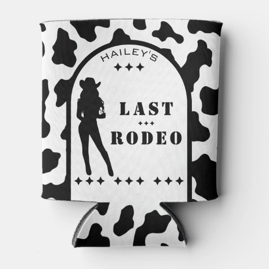 Koe Print Cowgirl bruiloft vrijgezellenfeest Blikjeskoeler (Voorkant)