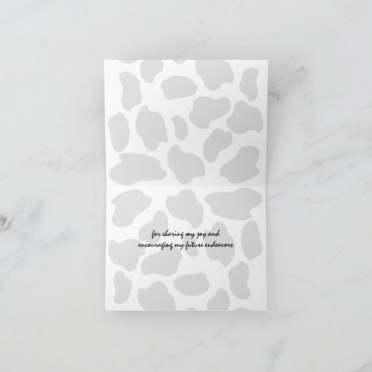 Koe Print Dank u Bedankkaart (Binnen)