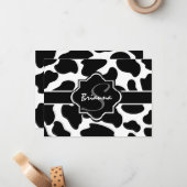 Koe Print Flat Note Kaart Notitiekaartje (Voorkant / Achterkant in situ)