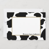 Koe Print Flat Note Kaart Notitiekaartje (Achterkant)