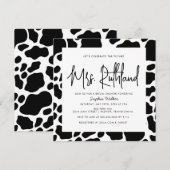 Koe Print Future Mrs Black & White Vrijgezellenfee Kaart (Voorkant / Achterkant)