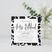 Koe Print Future Mrs Black & White Vrijgezellenfee Kaart (Staand voorkant)