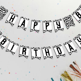 Koe Print Happy Birthday Vlaggetjes