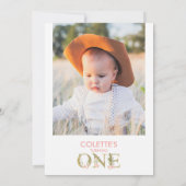 Koe Print Heilige Koe Bloemenfoto Terug 1e Verjaar Kaart (Achterkant)