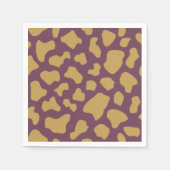 Koe Print in Paarse & Gouden Patroon Decoupage Servet (Voorkant)