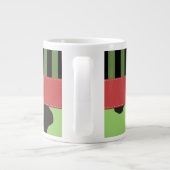 Koe Print, Koe spots, groene strepen, Jouw naam Grote Koffiekop (Achterkant)