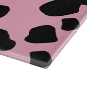 Koe Print, Koe Vlekken, Roze Koe, Jouw naam Snijplank (Hoek)