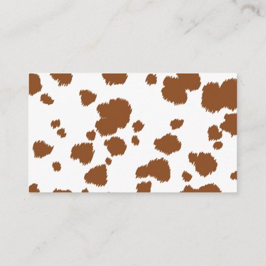 Koe Print Luier Raffle Ticket Informatiekaartje (Achterkant)