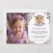 Koe Print Meisje Verjaardagsfoto Dank u kaart (Voorkant)