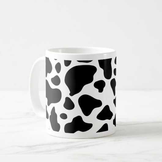 Koe Print Mok zwart-wit Koe (Voorkant links)