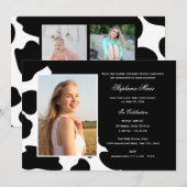 Koe Print Multi Photo Afstuderen Kaart (Voorkant / Achterkant)