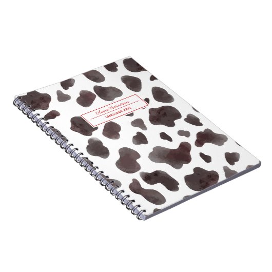Koe Print Naam en Onderwerp Notitieboek (Rechterzijde)