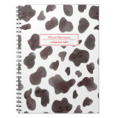 Koe Print Naam en Onderwerp Notitieboek (Voorkant)