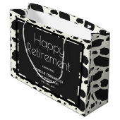 Koe Print Naam Pensioen Partij Groot Cadeauzakje (Achterkant Gekanteld)